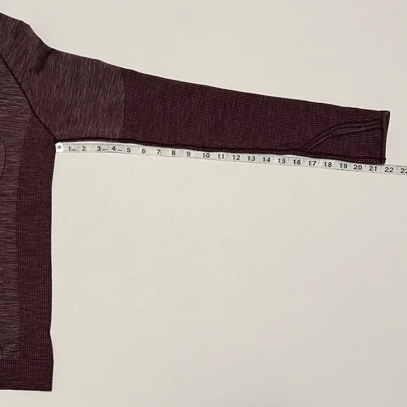 Lululemon Swiftly Wool Pullover Long Sleeve Shirt Dark Adobe/White Size 8 - Picture 13 of 14